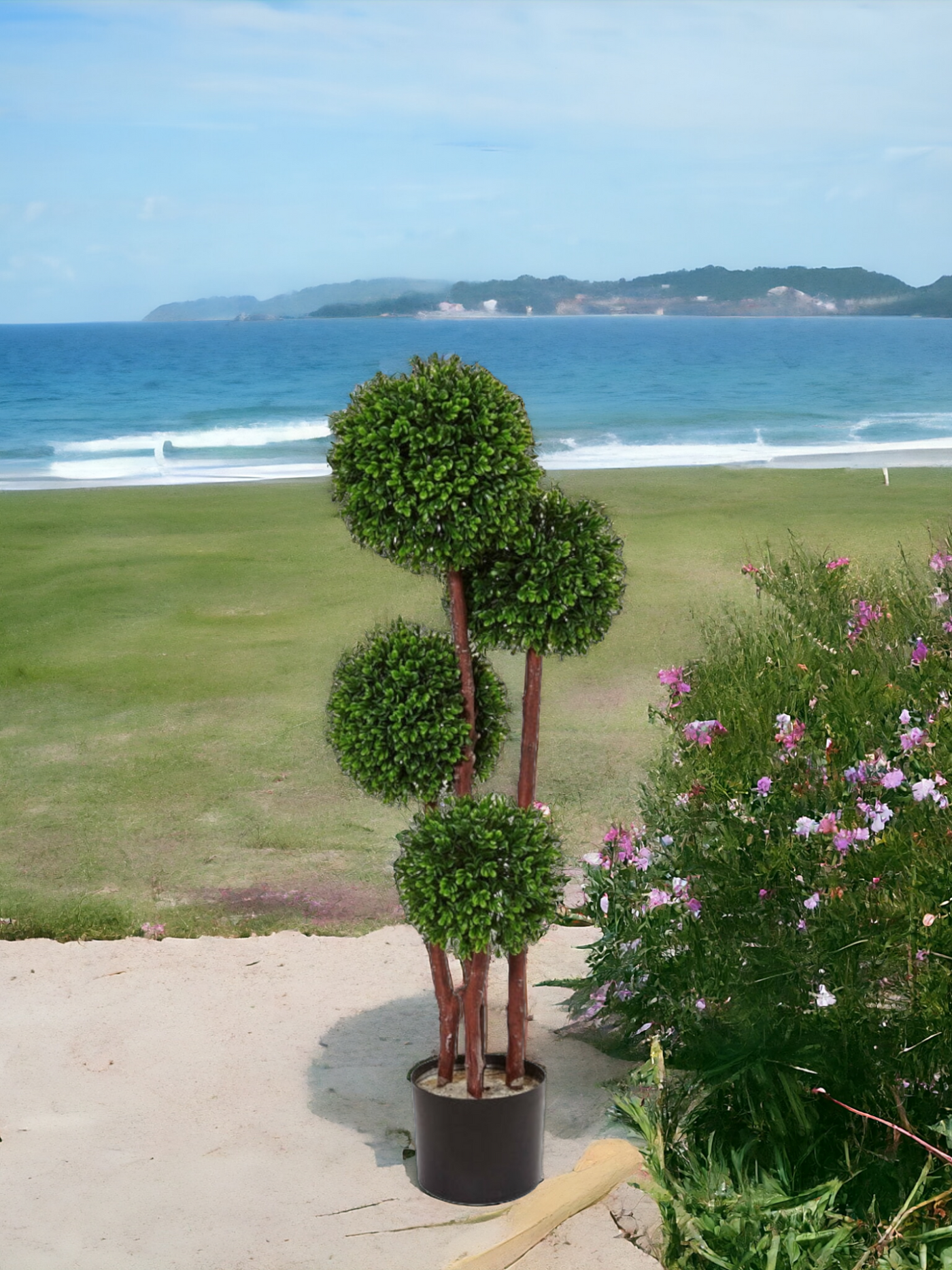 3’ Boxwood Topiary Tree UV Resistant (Indoor/Outdoor)