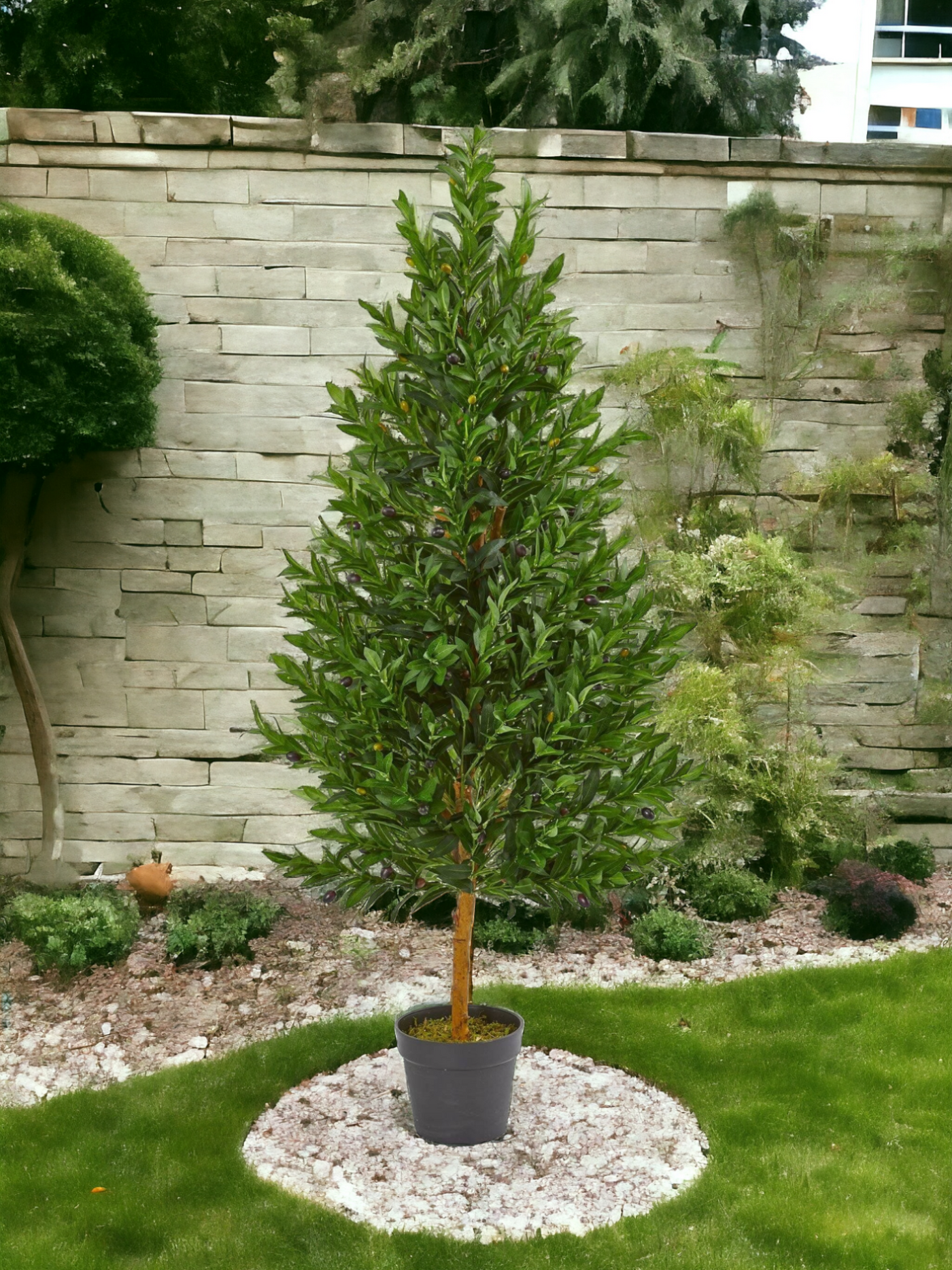 4.5’ Olive Cone Topiary Artificial Tree UV Resistant (Indoor/Outdoor)