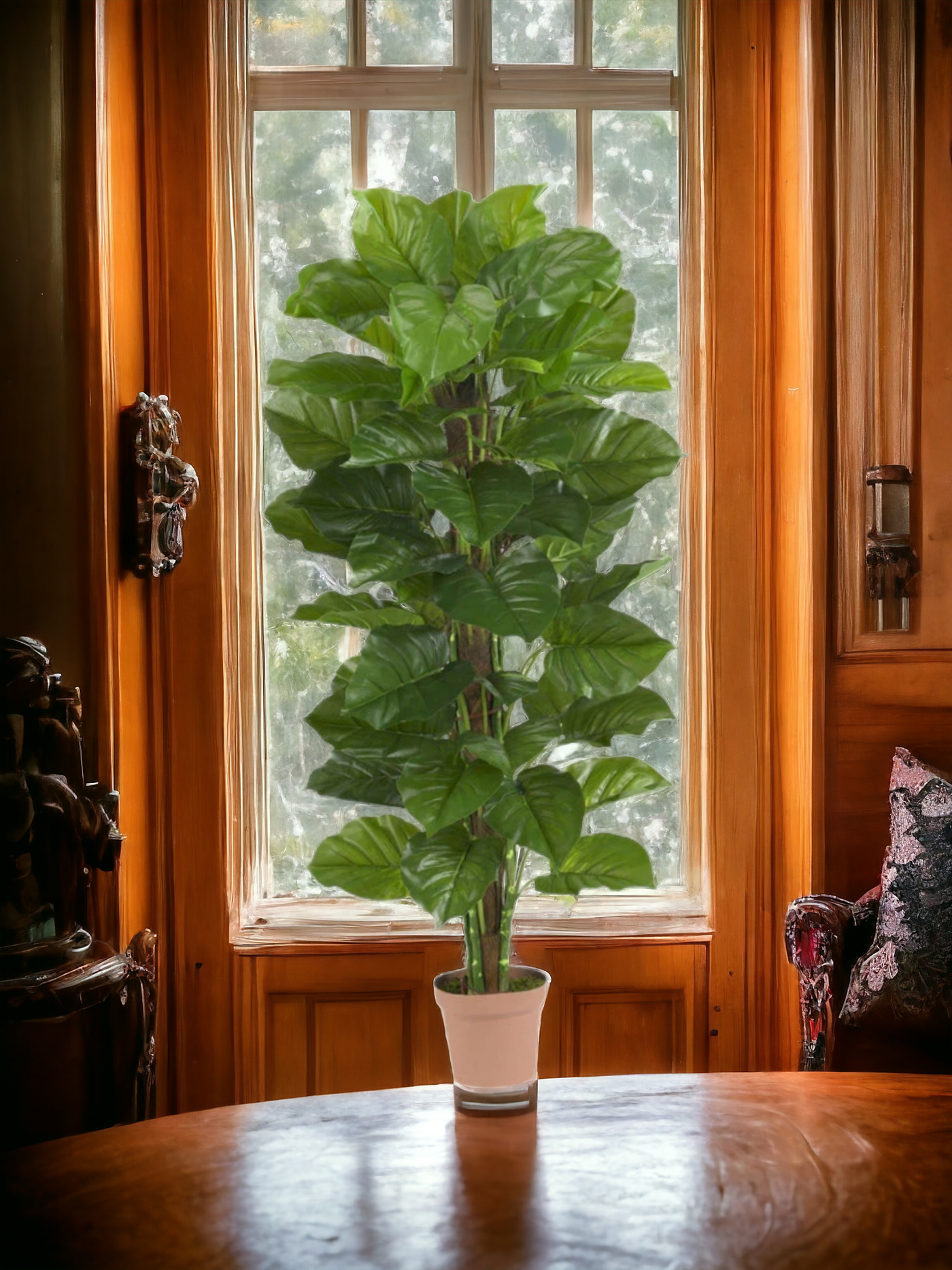 63" Artificial Large Leaf Philodendron Silk Plant (Real Touch)"