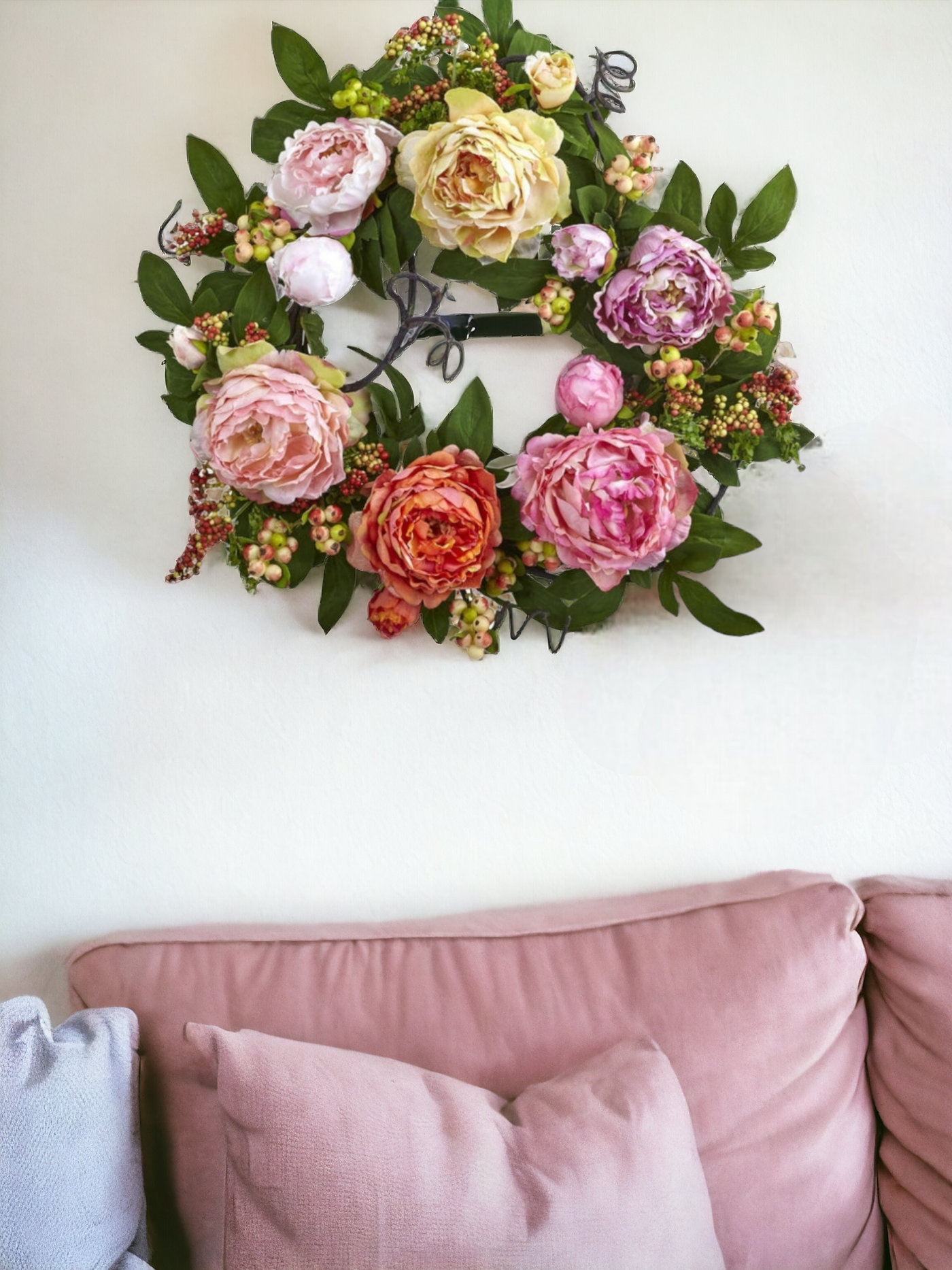 20'' Mixed Peony & Berry Wreath