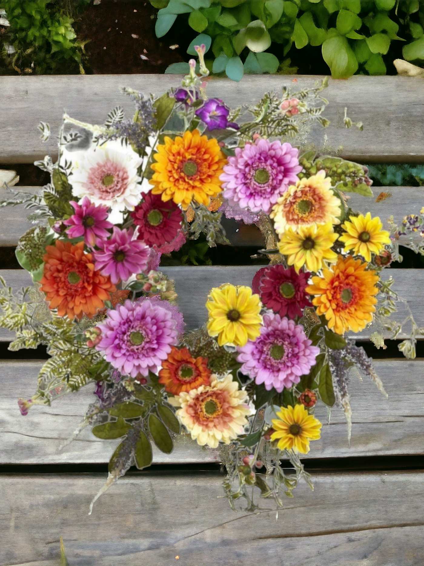 26” African Sunflower Wreath