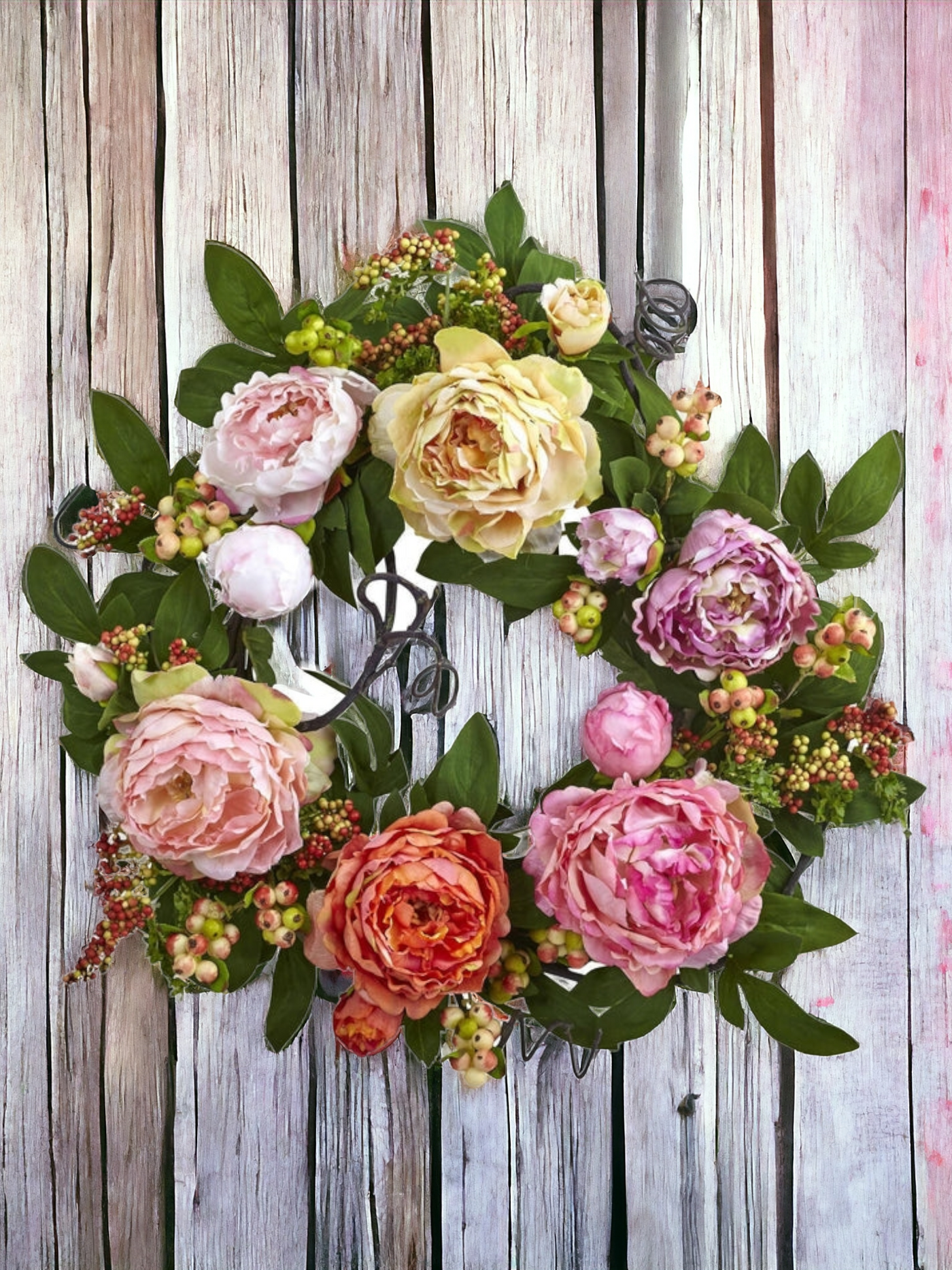 20'' Mixed Peony & Berry Wreath