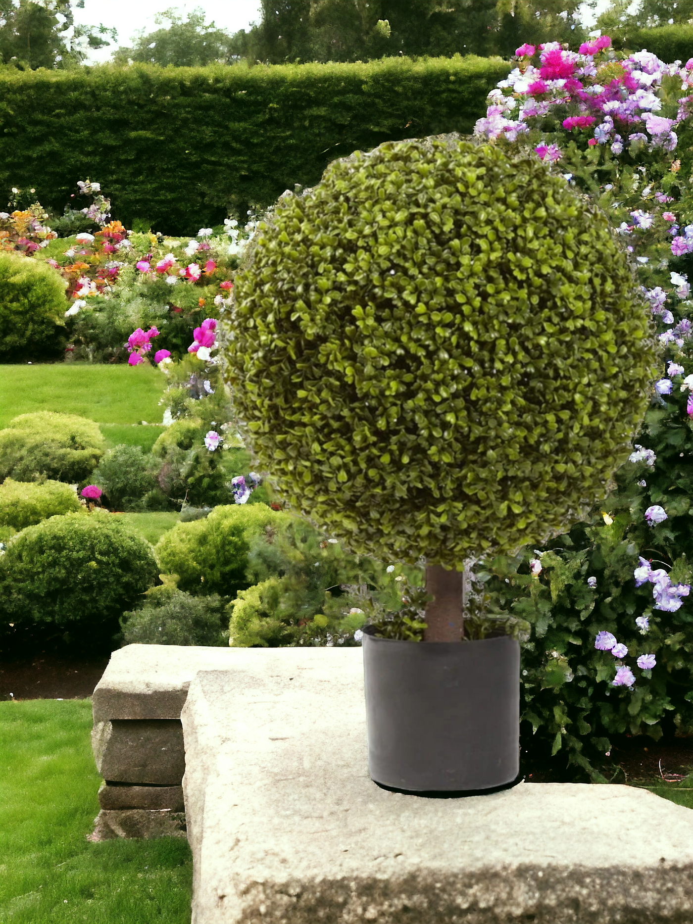 27” Artificial Boxwood Ball Topiary