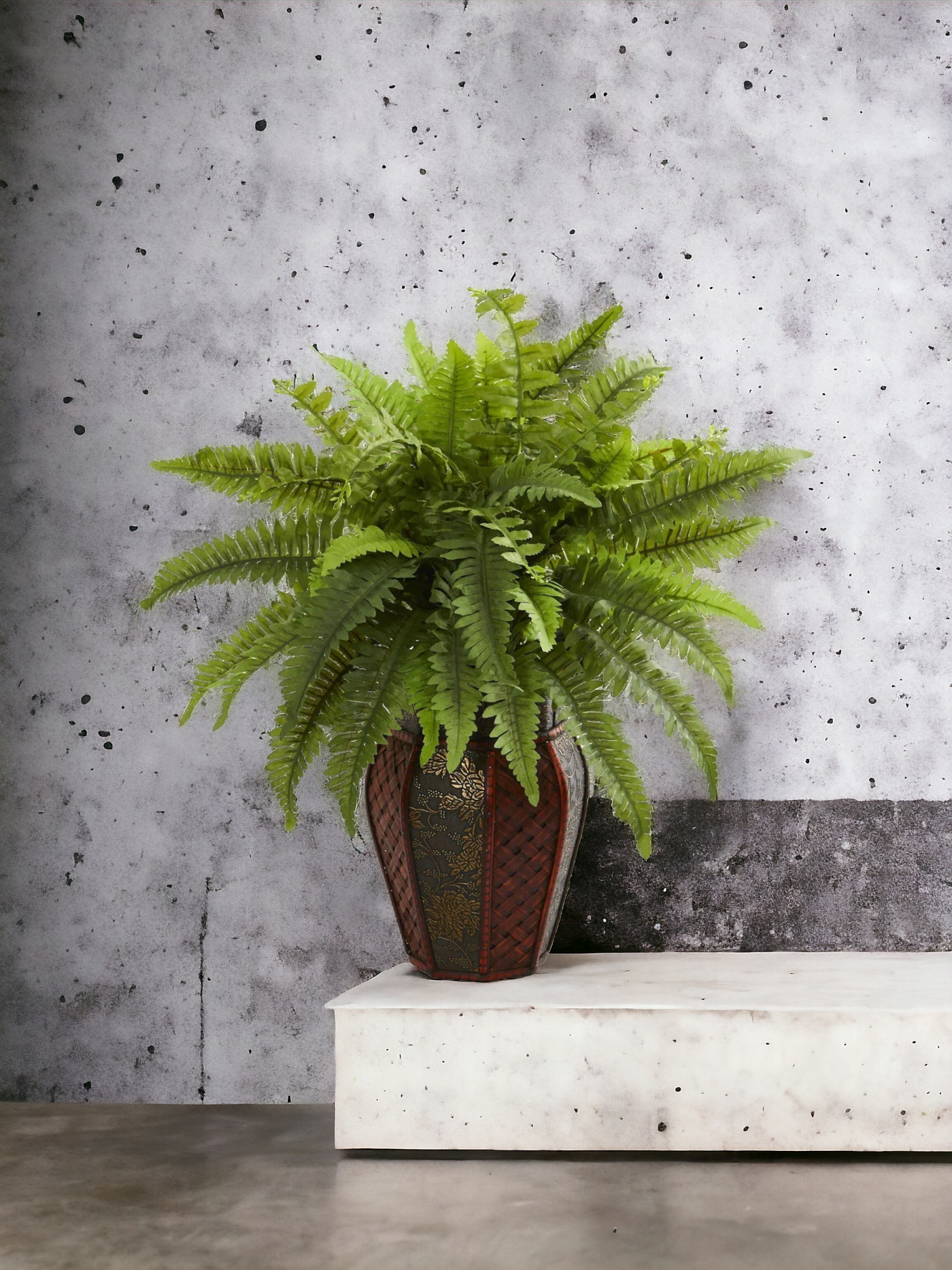 Boston Fern Artificial Plant in Decorative Planter