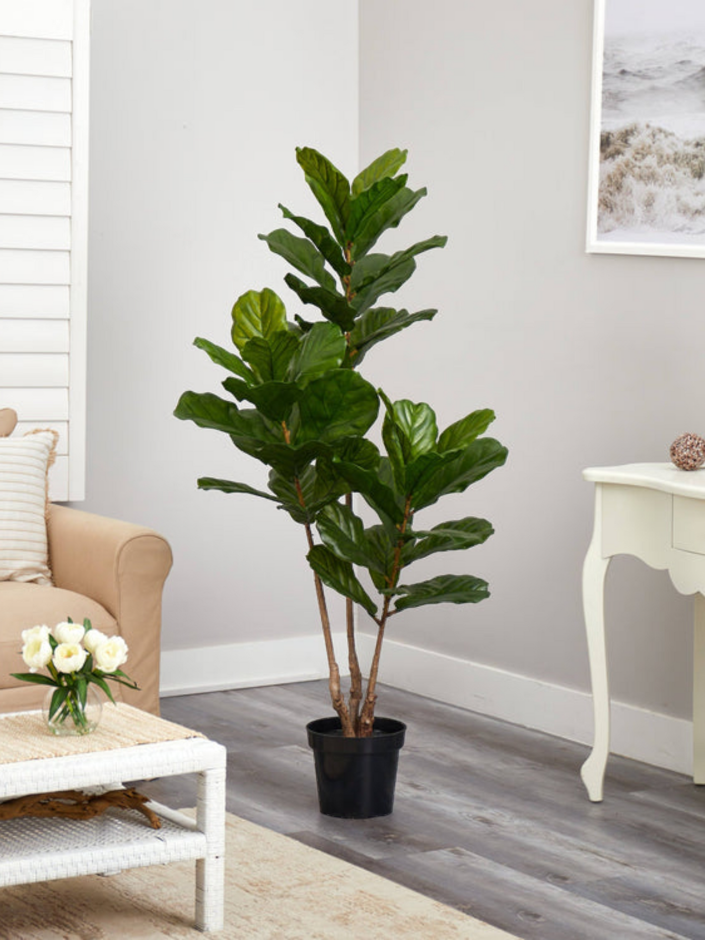 65” Fiddle Leaf Tree UV Resistant (Indoor/Outdoor)