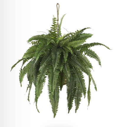 22" Artificial Large Boston Fern Hanging Basket