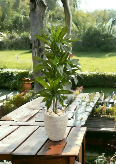 4' Artificial Dracaena Plant in Sand Colored Planter (Real Touch)