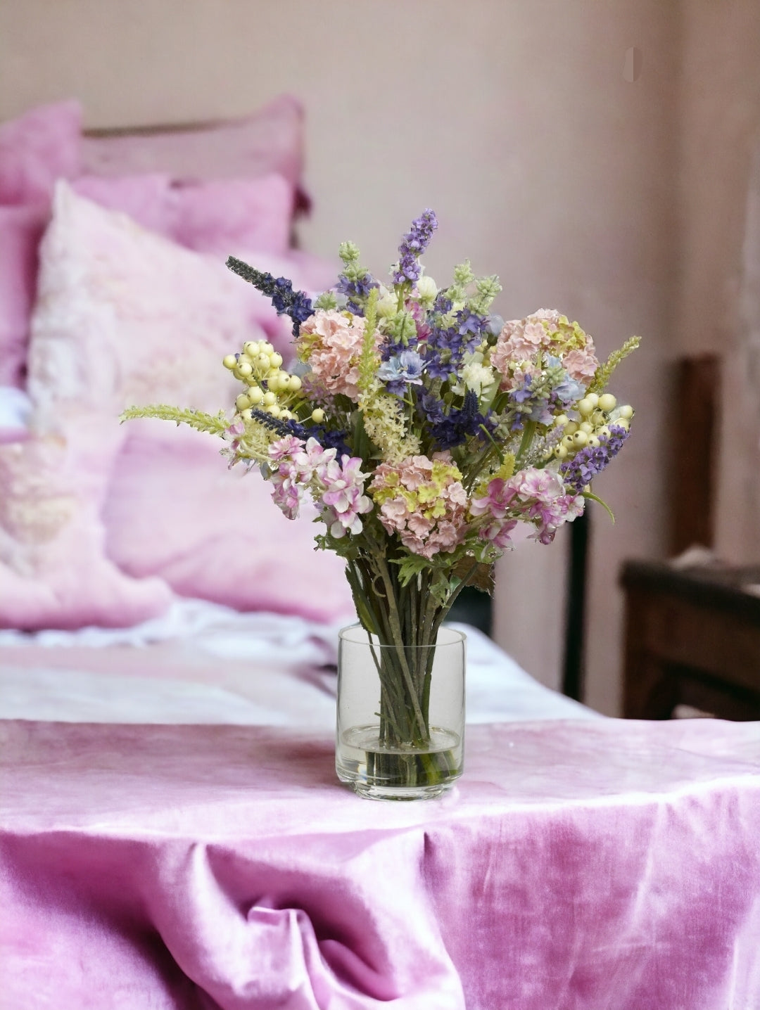 Lavender & Hydrangea Silk Flower Arrangement