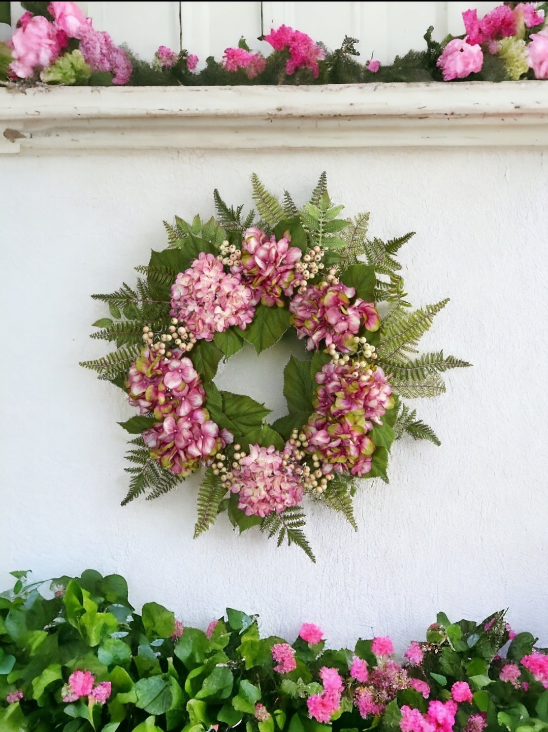 24” Artificial Hydrangea Berry Wreath