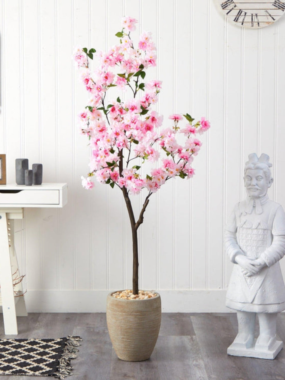 5.5’ Cherry Blossom Artificial Tree in Sand Colored Planter