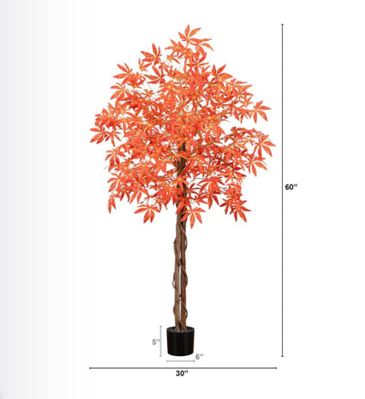 5’ Autumn Vibrant Maple Artificial Fall Tree