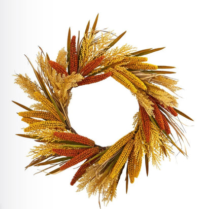 25” Sorghum Harvest Artificial Wreath