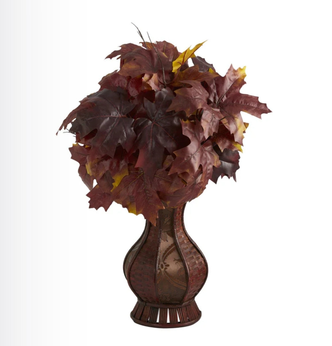 24” Autumn Maple Leaf Artificial Plant in Decorative Planter