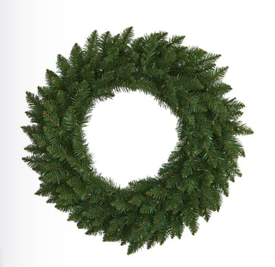 24” Green Pine Artificial Christmas Wreath with 35 Clear LED Lights