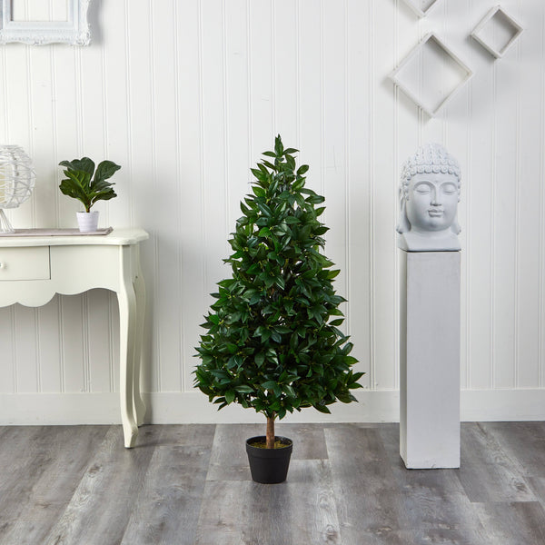 4’ Bay Leaf Artificial Topiary Tree UV Resistant (Indoor/Outdoor)