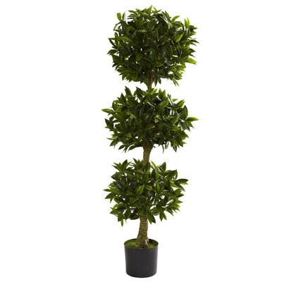 5' Triple Bay Leaf Topiary UV Resistant (Indoor/Outdoor)