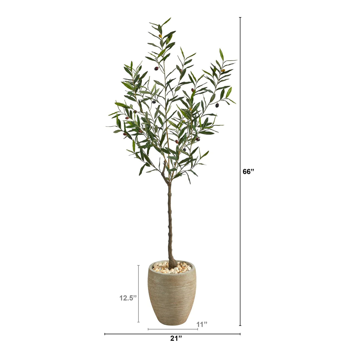 5.5’ Olive Artificial Tree in Sand Colored Planter