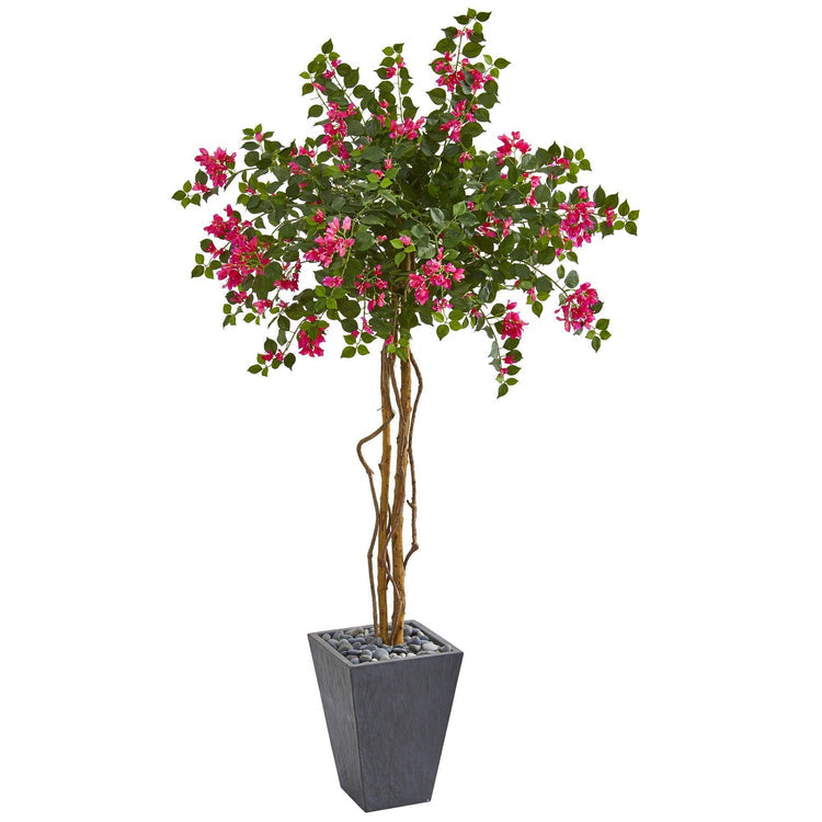 6.5’ Bougainvillea Artificial Tree in Decorative Planter