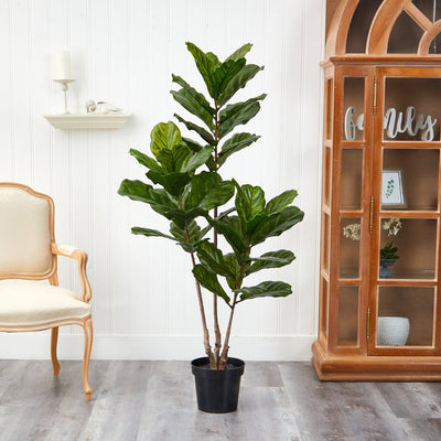 65” Fiddle Leaf Tree UV Resistant (Indoor/Outdoor)