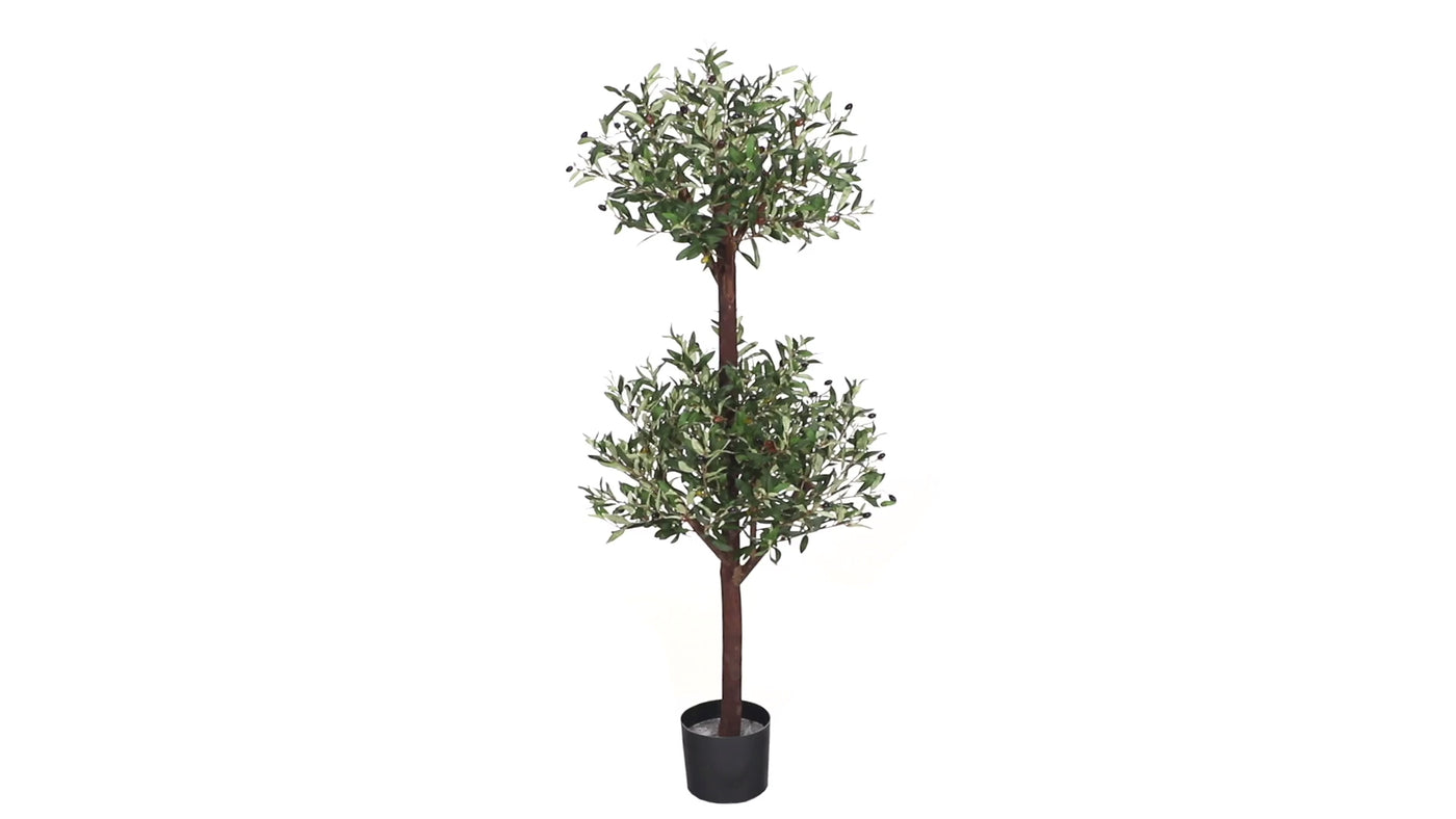 4.5' Olive Double Topiary Silk Tree