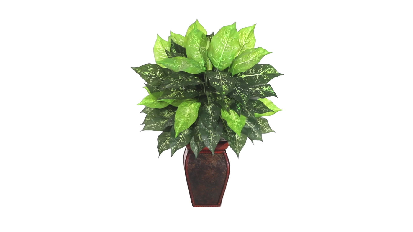 Dieffenbachia w/Decorative Vase Silk Plant