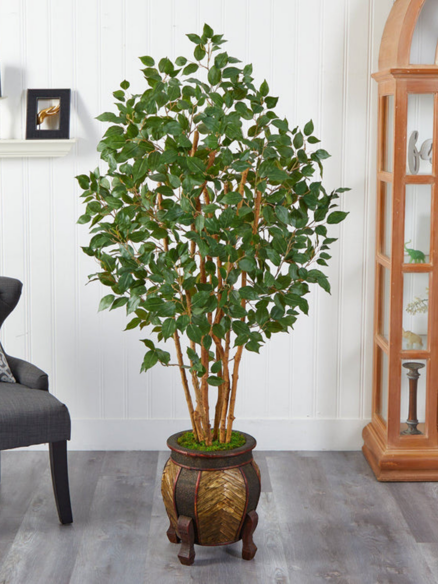 5.5' Ficus Bushy Artificial Tree in Decorative Planter