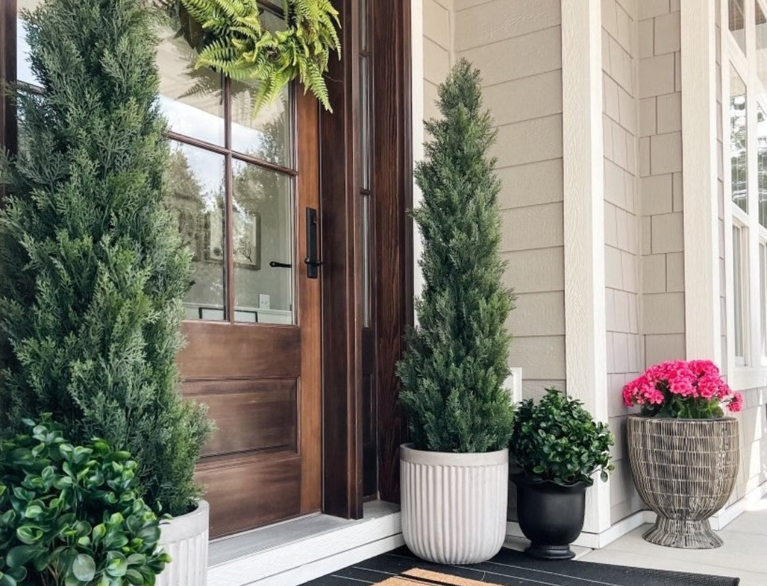 Lavender in White Planter Artificial Plant